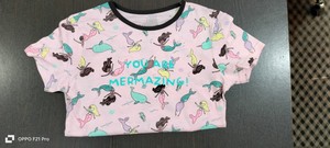 Nueva llegada chicas diseño personalizado de gran tamaño de punto Camiseta de manga corta de moda Casual respetuoso con el medio ambiente transpirable 180g de algodón - Product Image 3