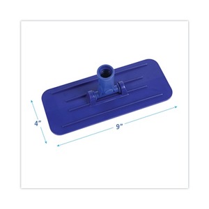 Boardwalk BWK00405EA Swivel Pad Holder 4 In. X 9 In. Plastic <b>Mop</b> Holder in Blue - Product Image 4