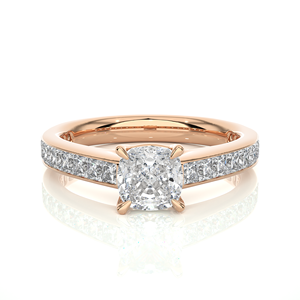 2.12CT Brilliant Cut Lab Grown Diamond Solitaire Ring Rose Gold Jewelry Set avec Fashion Channel Band Fournisseur direct - Product Image 1