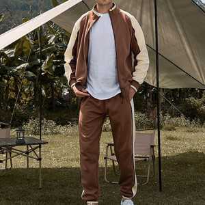 ชุดวอร์มผ้าฝ้าย100% ชุดออกกำลังกาย2ชิ้นสำหรับวิ่งจ๊อกเกอร์ชุดกีฬาเสื้อฮิปฮอประบายอากาศชุดวอร์มสำหรับผู้ชาย - Product Image 4