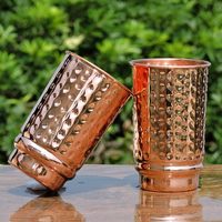 Bar à gobelet martelé en cuivre pur et accessoire de cuisine pour boisson en verre et pot à bougie pour restaurants et hôtels