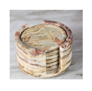 Posavasos de piedra de mármol natural, accesorio redondo hecho a mano, Premium, duradero, elegante, comedor, mesa de centro, acento - Product Image 4