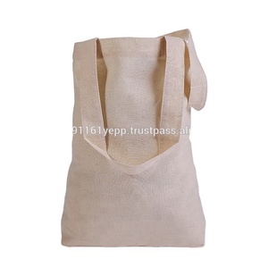 Sac à provisions recyclable en toile de coton avec motif de lettre imprimé de logo personnalisé - Product Image 5