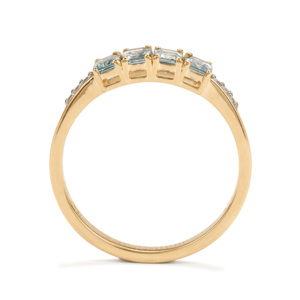 Anillo de Zafiro Montana Corte Ovalado de 0.98ct con Circonita Blanca en Oro de 9K con Baño de Rodio - Product Image 3