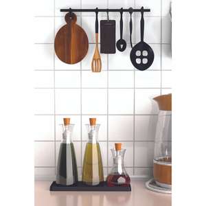 Estera organizadora de jabonera de plástico Base de lata de aceite multiusos 26x10 cm Soporte de exhibición de jabón líquido Ata Home - Product Image 1