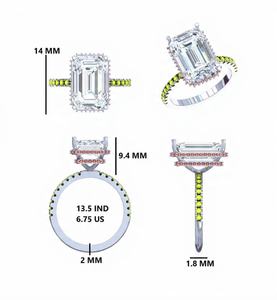 แหวนเพชรหรูหรา ชุบทองคำแท้ 18k คุณภาพสูง ประดับเพชรแล็บโกรนทรงเรเดียนท์ 6.00 กะรัต ได้รับการรับรองจาก IGI - Product Image 5
