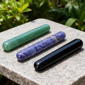 Varita de cristal de obsidiana negra natural al por mayor herramienta de masaje de piedras preciosas hecha a mano para técnica curativa curvada - Product Image 3