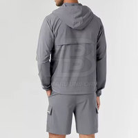 Set Hoodie Windbreaker ukuran Plus, set Hoodie Windbreaker penahan angin ukuran Plus harga grosir