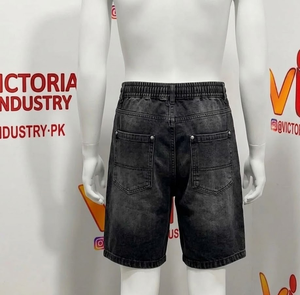 Pantalones Cortos de Skate para Hombre con Logotipo Personalizado, Lavado Ácido, 100% Algodón, Tejido de Mezclilla Gruesa, Cintura Media, Cierre de Cremallera, Ajuste Holgado, Estilo Casual - Product Image 6