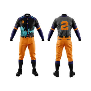 ODM OEM Uniforme de baseball personnalisé de haute qualité Ensemble maillot et pantalon en polyester boutonné pour hommes et jeunes Softball Sublimation - Product Image 5