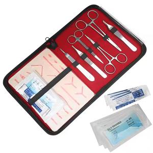 Kit de estudiantes de silicona para práctica de sutura de piel médica profesional con estuche negro, kit de sutura personalizado, instrumento médico - Product Image 2