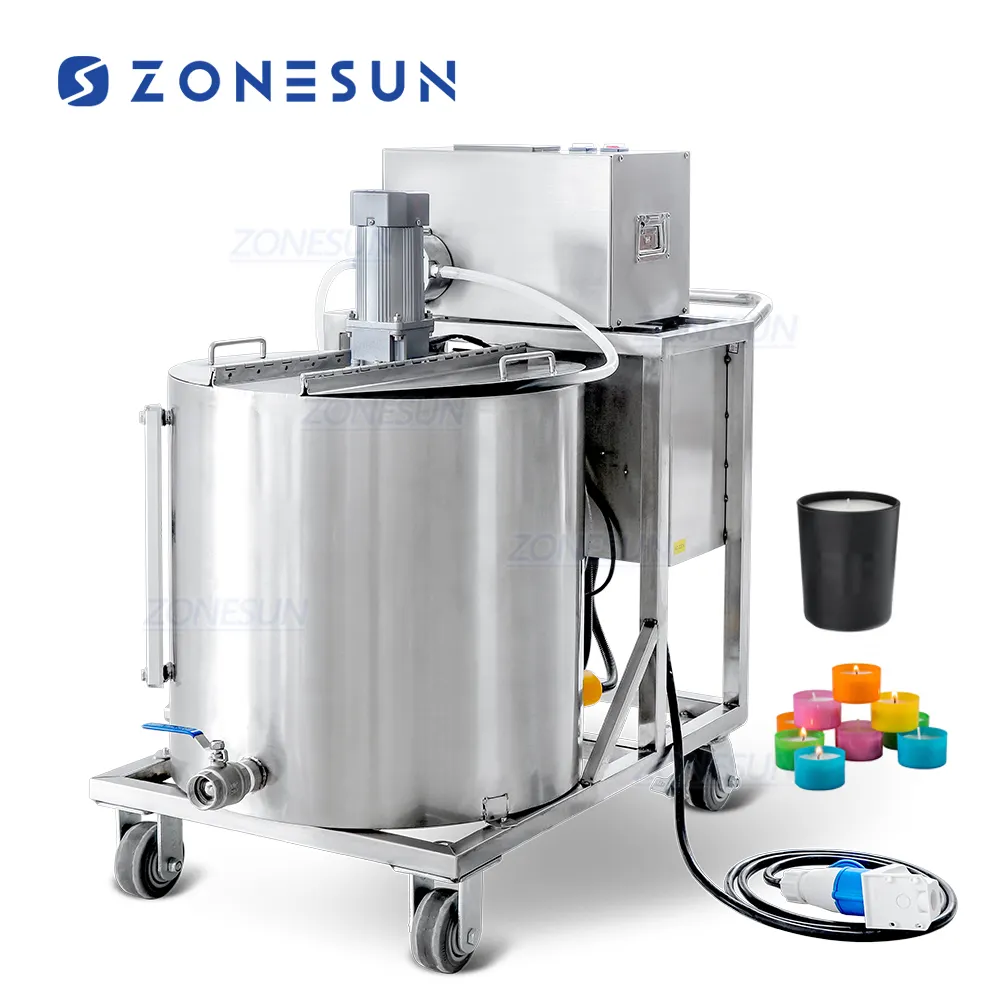 Zonesun Gear Pomp Soja Hot Paraffine Bee Wax Jar Schimmel Pijler Geurkaars Maken Apparatuur Vullen Smelten En Mengmachine