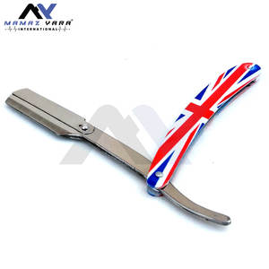 Professional Barber Swing <b>Lock</b> Razor American Flag Printed Handle Salon Folding Beard Shaving Razor Foldable Blade <b>Hair</b> Razors - Product Image 5