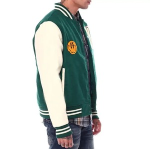 Men University Custom <b>Purple</b> Wool Woven Winter Work Bomber Baseball Letter Applique Chenille Embroidery Patches <b>Varsity</b> <b>Jackets</b> - Product Image 3