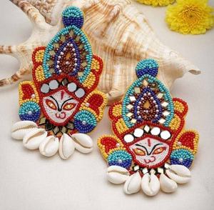 Pendientes Pintados a Mano y Bordados, Pendientes Personalizados con Múltiples Cuentas, Joyería Festiva para Mujer al Mejor Precio, Pendientes con Cuentas - Product Image 2