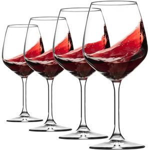 Set di 4 Calici da Vino Rosso Italiani di Alta Qualità da 18 Once, Classici con Logo Personalizzabile, in Plastica PC - Product Image 1