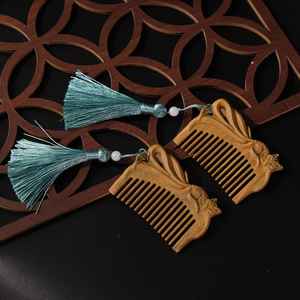 Peine de Masaje de Madera Natural Hecho a Mano, Antiestático, de Dientes Anchos, Herramienta de Masaje para el Cuero Cabelludo para el Cuidado del Cabello Saludable - Product Image 4