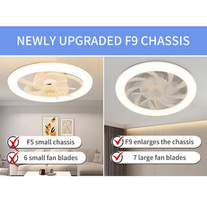 Ventilateur de plafond moderne et simple à 5 pales avec lumière LED, moteur DC et télécommande pour salon et chambre à coucher - Product Image 6