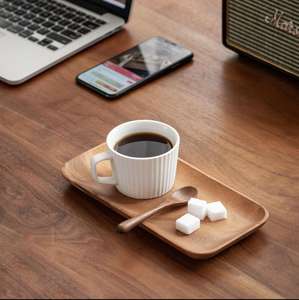 Plateau multifonctionnel en bambou extra-long et mince Support de tableau d'affichage en bois Plateau long en bois avec poignées noires pour la cuisine - Product Image 2