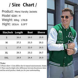Vente en gros de veste Letterman pour hommes, fabricants de vêtements personnalisés, veste universitaire de baseball et collégial avec logo personnalisé - Product Image 6