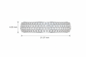 แหวนสามชั้น ดีไซน์หรูหรา ทอง 14K ประดับเพชรแท้ สำหรับผู้หญิง - Product Image 2