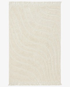 Tapis Dhurrie en laine faits à la main de qualité supérieure en Inde, tapis de sol en coton touffeté lavable avec motif abstrait et glands pour un usage domestique - Product Image 1