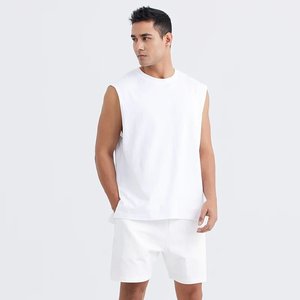 Camiseta personalizada de algodón sin mangas para gimnasio, deportiva, culturismo, camiseta sin mangas transpirable para hombre - Product Image 1