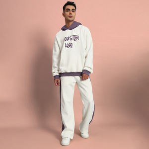 Combinaisons de survêtement personnalisées pour hommes, sweat à capuche imprimé personnalisé, poids lourd, haute qualité, respirant, vêtements de ville pour hommes, pantalons de survêtement empilés - Product Image 3