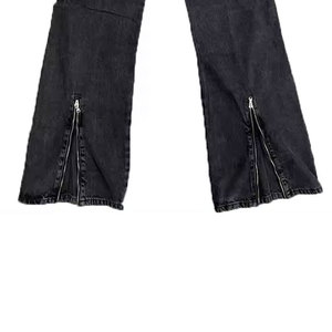 กางเกงยีนส์ขาตรงขากว้างสำหรับผู้ชาย, กางเกงยีนส์ทรงหลวมทรงหลวมผ้าเคลือบกันน้ำ - Product Image 6