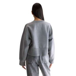 เสื้อสเวตเชิ้ตคอปกคอกลมแขนยาวผ้าฟลีซผ้าฝ้ายระบายอากาศได้ดีเป็นมิตรกับสิ่งแวดล้อมป้องกันริ้วรอยแห้งเร็วลำลองสำหรับผู้หญิง - Product Image 4