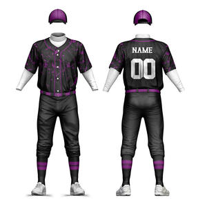 Ensemble complet d'uniformes de baseball pour hommes pantalon en jersey imprimé par sublimation de logo personnalisé tenue d'équipe respirante à séchage rapide OEM - Product Image 5