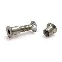 Vis à bois pour meubles en acier inoxydable A1 poli, à tête fraisée, avec écrou à six pans creux, M10*20mm