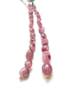 Cuentas Redondas de Turmalina Rosa Claro Natural, 2 Hilos, Naturales, para la Elaboración de Joyería Fina, Piedras Preciosas - Product Image 5