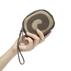 Ando <b>Bag</b> Women's Genuine Cowhide Leather Swiss Roll Coin Purse Small Zipper Wristlet with Card Slots and Keychain - Product Image 6