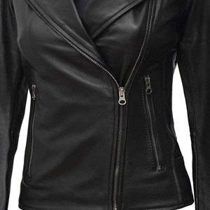 Chaqueta de cuero de alta calidad Chaqueta de cuero con logotipo personalizado Ropa de moda Chaqueta de cuero para mujer - Product Image 4