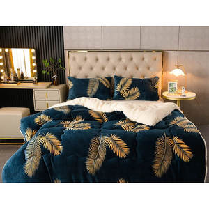 Couette Sherpa Moderne Imprimée en 3D Faite à la Main, Personnalisée (King/Double), en Laine, Coton et Polyester, Matelassée pour Literie Domestique - Product Image 3