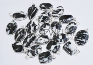 Lot en gros de pendentifs ethniques faits à la main en jaspe de buffle, plaqués argent sterling 925, parfaits pour les cadeaux de mariage et de fiançailles - Product Image 3