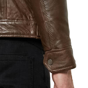 Chaquetas de cuero al por mayor cómodas de primera calidad Nuevo diseño de moda Chaqueta de moda para hombres de cuero genuino - Product Image 6