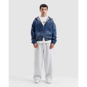 Chaqueta vaquera con capucha para mujer, estilo lavado, ropa exterior cómoda con un toque elegante - Product Image 4