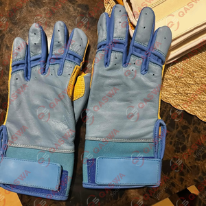 Nouveaux gants de frappe de baseball de softball professionnels en cuir jaune et blanc personnalisés pour les joueurs - Product Image 3