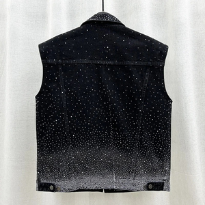 À la mode décontracté perceuse à chaud Denim gilet pour hommes nouveau Patchwork hommes simple boutonnage sans manches vestes Session d'été à vendre - Product Image 3