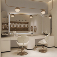 Arredamento per Salone di Bellezza, Attrezzature con Postazione per Parrucchiere, Scaffale Espositivo per Cosmetici, Set di Mobili per Salone di Bellezza Personalizzabile