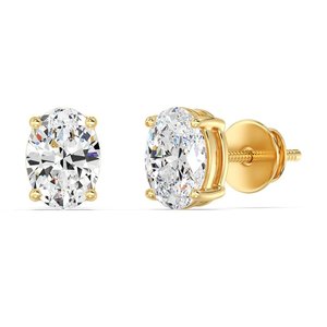 Oval Cut Lab Grown Diamond Stud <b>Earrings</b> - Product Image 1