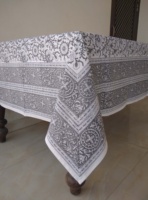 Nappe Balajee de haute qualité en coton 100% gris à motifs floraux indiens, imprimée à la main, design moderne personnalisé