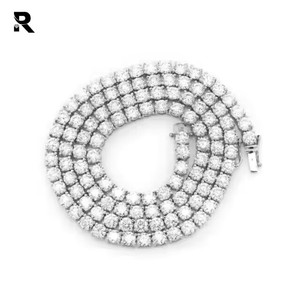 Collar DE TENIS minimalista al mejor precio para hombres y mujeres Cadena DE TENIS redonda de moissanita natural Joyería elegante de moissanita - Product Image 2