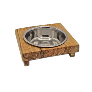 Bol de nourriture pour chien en bois fabriqué à la main, salle à manger durable pour votre compagnon à fourrure par l'artisanat du croissant - Product Image 3