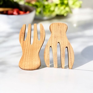 Serveur de salade en bambou naturel de la meilleure qualité en gros mains griffes naturelles de qualité supérieure pour servir les salades - Product Image 3