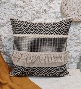 Housse de coussin en coton organique tissé Boho de luxe 18x18/20x20 imprimé franges pour maison hôtel canapé chambre salon décor - Product Image 1