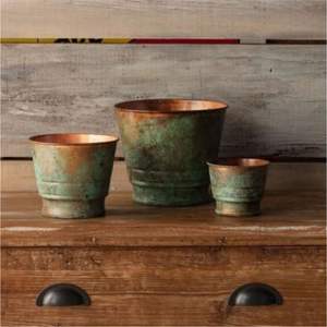 Jardinière en cuivre rustique faite à la main, pot à fleurs en métal ondulé pour la décoration de la maison et du jardin de luxe, grand bol en cuivre plié - Product Image 3