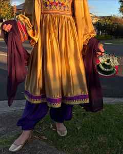 Feroza Banarsi tela ropa afgana Vintage Kuchi étnico ropa afgana estilo gitano vestido Kuchi afgano - Product Image 4